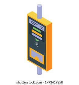 Bus ticket nfc payment icon. Isometric of bus ticket nfc payment vector icon for web design isolated on white background