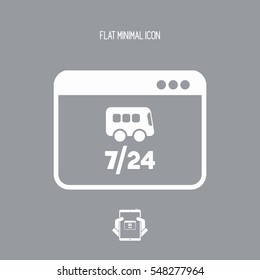 Bus ticket online - Booking service 7/24 - Vector flat icon