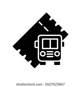 bus ticket solid icon vector design good for web or mobile app