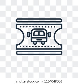 Bus ticket vector icon isolated on transparent background, Bus ticket logo concept