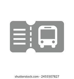 Bus ticket vector icon. Simple public transport symbol.