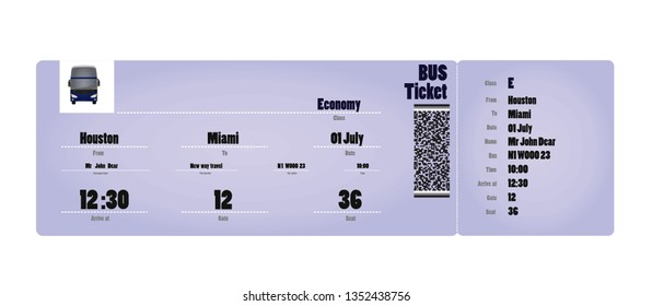 Bus ticket. vector illustration