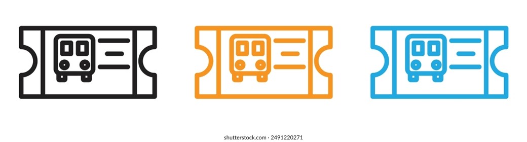 Bus Ticket vector logo set collection for web app ui