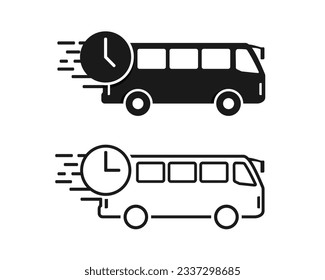 Bus time icon. Illustration vector