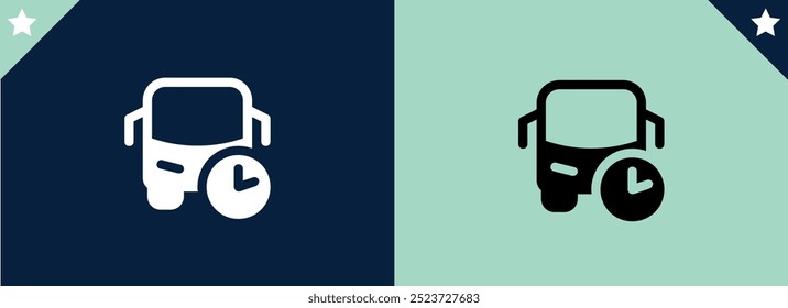 Bus time icon Illustration vector