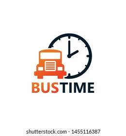Bus Time Logo Template Design Vector, Emblem, Design Concept, Creative Symbol, Icon