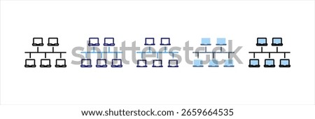 Bus Topology Multi Style Icon Set
