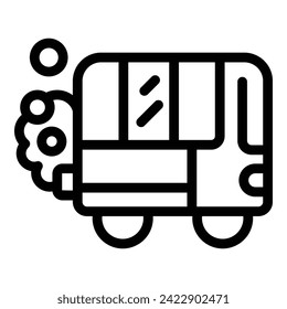 Bus traffic fumes icon outline vector. Automobile substance. Co2 car air