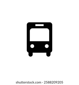 Bus or train icon. black vector symbol for public transport