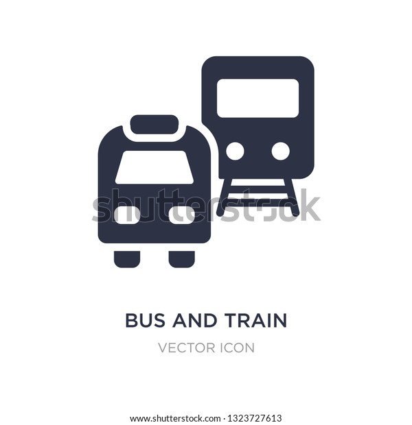 bus and train icon on white background. Simple\
element illustration from Transport concept. bus and train sign\
icon symbol design.