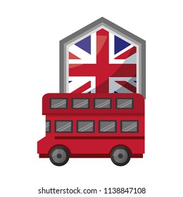 bus transport with emblem of flag great britain