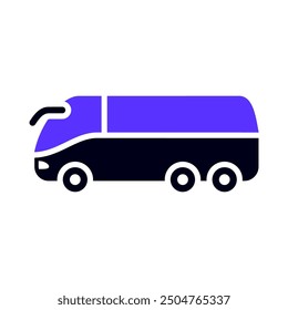 Icono plano del transporte de autobús, vista lateral
