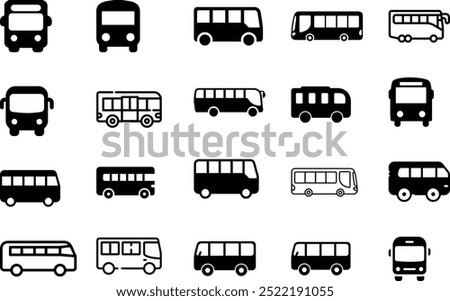 Bus Transport Icon. Black simple thin line icon vector illustration.