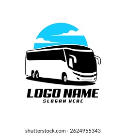 Ilustración vectorial de diseño de logotipo de transporte de autobús