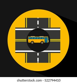 bus transport public intersections road vector illustration eps 10