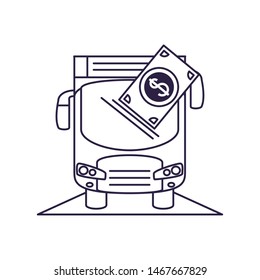 bus transport vehicle with bill dollar