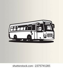 Bus transport vehicle outline illustration vetor