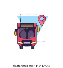 bus transport vehicle with pin location