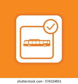 Bus Transportation Icon. Flat Graphic Vector Outline Symbol. Use For App, Web, Mobile and Everything