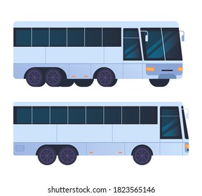 Bus transportation isolated set. Vector flat graphic design cartoon illustration