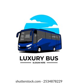 Logotipo de viaje de transporte de autobús Vector