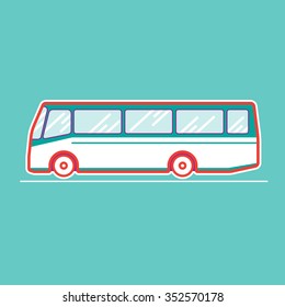 Bus, transportation vehicles, Flat style vector illustration