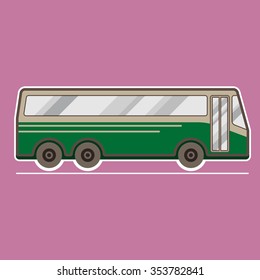 Bus, transportation vehicles, Flat style vector illustration