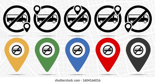 bus, transtport icon in location set. Simple glyph, flat illustration element of universal theme icons