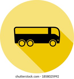 bus, icono de transporte en estilo de sombra larga