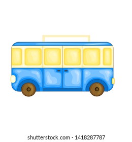 bus to travel in cute cartoon style. Vector illustration isolated on white background.