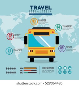 bus travel infographic icon