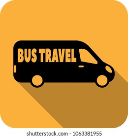 Bus Travel logo design in trendy modern style - flat truck, bus or van emblem