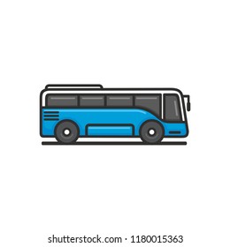 Plantilla vectorial del logotipo del bus de viaje