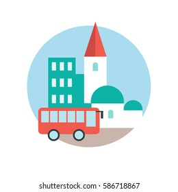Bus trip icon