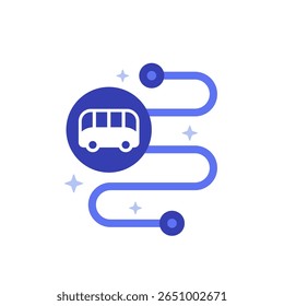 Ícone de viagem de ônibus, design de vetor plano