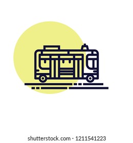 Bus, trolleybus, transportation vector icon 