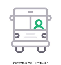bus vector color line icon 