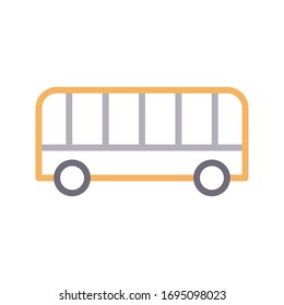 icono de línea de color del vector de bus 