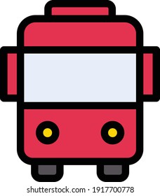 icono de línea de color del vector de bus