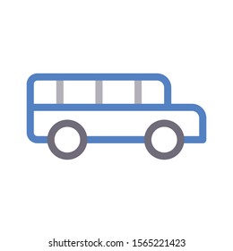 bus vector colour line icon 
