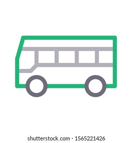 bus vector colour line icon 