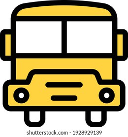 icono de línea de color del vector de bus