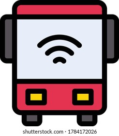 bus vector flat color icon 