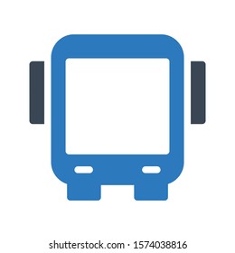 bus vector glyph color icon 