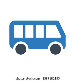 bus vector glyph color icon 