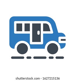 bus vector glyph color icon 