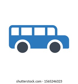bus vector glyph colour icon