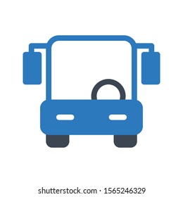bus vector glyph colour icon