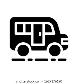 bus vector glyph flat icon 