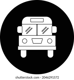  Bus Vector Glyph Inverted Icon Design
